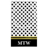 金ゴールドクラシック白と黒のドット（モノグラム） スモールペーパーバッグ (裏面)