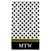 金ゴールドクラシック白と黒のドット（モノグラム） スモールペーパーバッグ (正面)