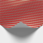 金ゴールドクラシック赤面ピンクレッド白ストライプ線 ラッピングペーパー (角)