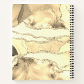 金ゴールドクラシックAgate Geodeモノグラムスクリプト名 ノートブック (裏面)