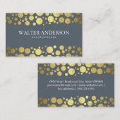 金ゴールドクラスタ |ルクスきらめく、石板 名刺 (正面/裏面)