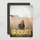 金ゴールドクラス2015卒業写真招待状 招待状 (正面/裏面)