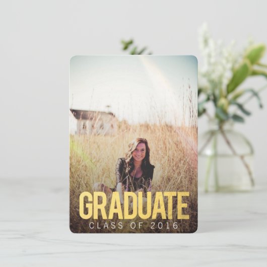 金ゴールドクラス2016卒業写真招待状 招待状 (スタンド正面)