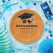 金ゴールドクラス2022バスケットボールのボール卒業 ペーパープレート (パーティー)