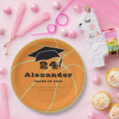 金ゴールドクラス2022バスケットボールのボール卒業 ペーパープレート (パーティー)