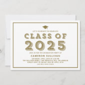 金ゴールドクラス2025キャップレトロ卒業 招待状 (正面)