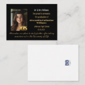 金ゴールドクラス2025卒業発表カード ノートカード (正面/裏面)