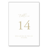 金ゴールドクラッシック結婚ミニマリストのテーブル番号 テーブルナンバー (正面)