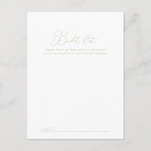 金ゴールドクラッシッ結婚クのバケットリストカード ポストカード (正面)