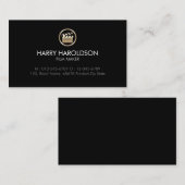 金ゴールドクラッパーボードアイコンフィルムディレクターVisual Arts 名刺 (正面/裏面)