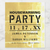 金ゴールドクラブポスター引っ越し祝いパーティーパーティー ワインラベル (シングルラベル)