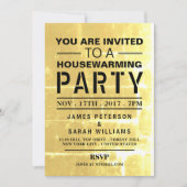 金ゴールドクラブポスター引っ越し祝いパーティーパーティー 招待状 (正面)