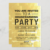 金ゴールドクラブポスター引っ越し祝いパーティーパーティー 招待状 (正面/裏面)