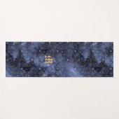 金ゴールドクリスタル銀河系天空お祝い夜 ヨガマット (正面(横))