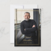 金ゴールドクリスチャンお祝いの生活葬儀写真 サンキューカード (裏面)