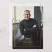 金ゴールドクリスチャンお祝いの生活葬儀写真 招待状 (裏面)