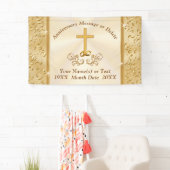 金ゴールドクリスチャン50周年記念バナーのパーソナライズ 横断幕 (インサイチュ)