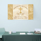 金ゴールドクリスチャン50周年記念バナーのパーソナライズ 横断幕 (トレードショー)