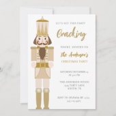 金ゴールドクリスマスくるみ割りパーティー休日 招待状 (正面)