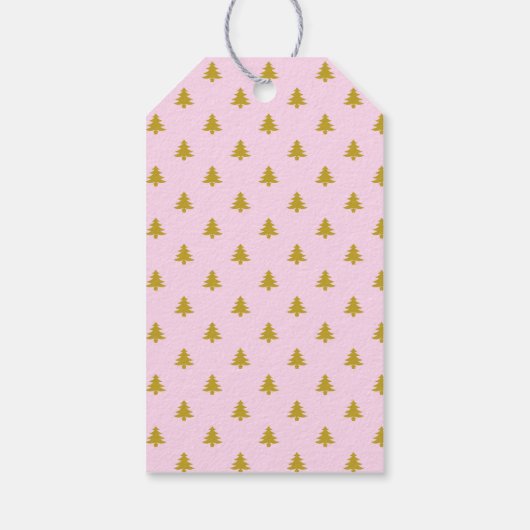 金ゴールドクリスマスとピンクとクリスマスツリー ギフトタグ (裏面)