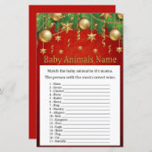 金ゴールドクリスマスのおもちゃ赤ちゃん動物名ゲーム (正面/裏面)