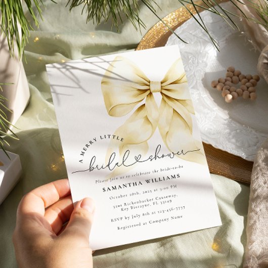 金ゴールドクリスマスのブライダルシャワー招待状 招待状