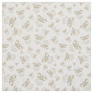 金ゴールドクリスマスの喜びの天使シームレスなパターン ファブリック