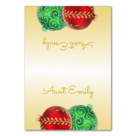 金ゴールドクリスマスの緊張した座席表 テーブルナンバー (正面)