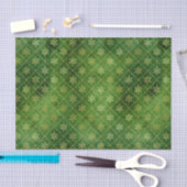 金ゴールドクリスマスの雪が緑 薄葉紙 (クラフト)