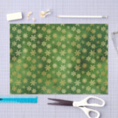 金ゴールドクリスマスの雪が緑 薄葉紙 (クラフト)