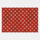 金ゴールドクリスマスの雪が赤と緑 ラッピングペーパーシート (正面2)