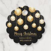 金ゴールドクリスマスオーナメントオン黒 フェイバータグ (正面)