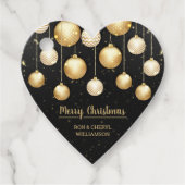 金ゴールドクリスマスオーナメントオン黒 フェイバータグ (正面)