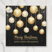 金ゴールドクリスマスオーナメントオン黒 フェイバータグ (正面)