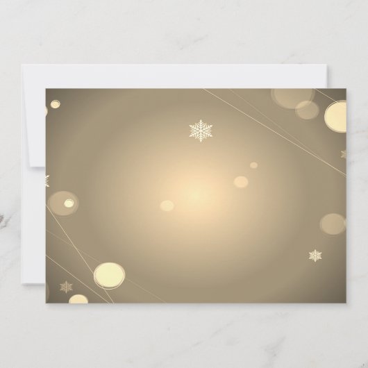 金ゴールドクリスマスオーナメントクリスマス会社パーティー 招待状 (裏面)