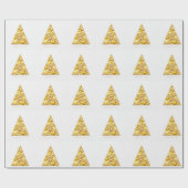 金ゴールドクリスマスオーナメントスクリプトホリデーツリー ラッピングペーパー (フラット)