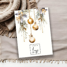 金ゴールドクリスマスオーナメントロゴイヤリングスタッドホルダー 名刺