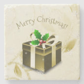 金ゴールドクリスマスギフトストーンコースター ストーンコースター (正面)