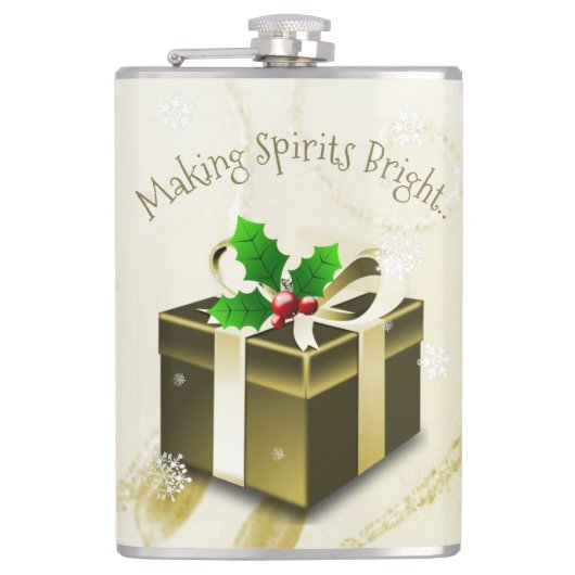 金ゴールドクリスマスギフトフラスコ フラスク (正面)