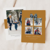 金ゴールドクリスマスギフトボックスコラージュとリボン弓 シーズンカード