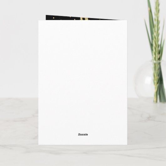 金ゴールドクリスマスグリッタースノーフレーク企業のブラック シーズンカード (裏面)