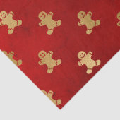 金ゴールドクリスマスジンジャーブレッドマンオン赤デコページ 薄葉紙 (詳細)