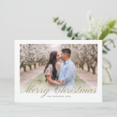 金ゴールドクリスマススクリプト書道ミントコラージュ シーズンカード (スタンド正面)