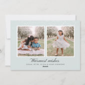 金ゴールドクリスマススクリプト書道ミントコラージュ シーズンカード (裏面)