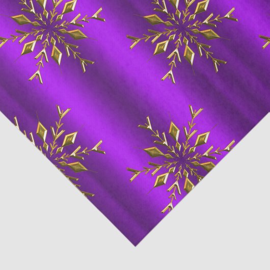 金ゴールドクリスマススターが紫のクリスマス 薄葉紙 (詳細)