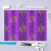 金ゴールドクリスマススターが紫のクリスマス 薄葉紙 (クラフト)