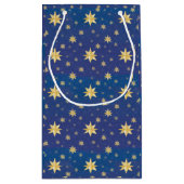 金ゴールドクリスマススターオンブルー スモールペーパーバッグ (裏面)