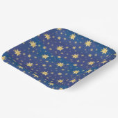 金ゴールドクリスマススターオンブルー ペーパープレート (傾斜あり)