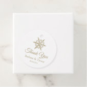 金ゴールドクリスマススノーフレーク冬の結婚式ありがとう フェイバータグ (インサイチュ)