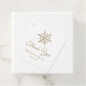 金ゴールドクリスマススノーフレーク冬の結婚式ありがとう フェイバータグ (インサイチュ)
